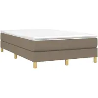 vidaXL Lit Boxspring avec matelas Taupe 120x190 cm Tissu