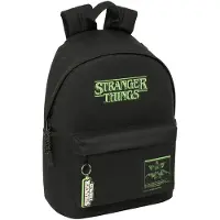 Stranger Things – Sac à dos noir pour ordinateur portable 14,1 pouces, 20 l, 31 x 41 x 16 cm – Enfants – Noir – Taille unique
