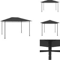 vidaXL Pavillon 384x281x270 cm Anthracite 180 g/m² - Pavillons & Tentes de réception