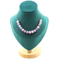 Bijoux Pierres et Minéraux. Collier 15 perles Mica violet mat 8 mm. Chaine en acier inoxydable Collier femmes, hommes. Taille personnalisa