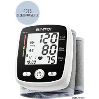 BINTOI BXE100 - Tensiomètre de poignet - Cardiofréquencemètre - Rechargeable par USB - Étui de rangement inclus - 2 utilisateurs