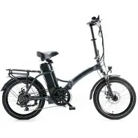 Jobobike Vélo électrique pliable Sam – Cadre bas – 20 pouces – Moteur 250 W – 7 vitesses – Autonomie 60 km – Freins à disque mécaniques – Gris