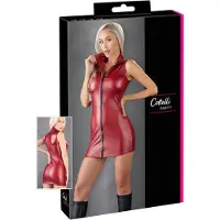Cottelli Party - mini-robe brillante sans manches à fermeture éclair (rouge) - M