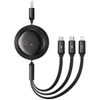 Baseus Câble Usb 3W1 Free2Draw Usb Do Micro Usb+Lightning+Usb-C, 3.5A, 1.1M (Czarny)