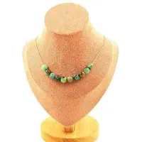 Bijoux Pierres et Minéraux. Collier 10 perles Chrysocolle de Namibie qualité 7A 8 mm. Chaine en Collier femmes, hommes. Taille personnalis