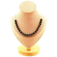 Bijoux Pierres et Minéraux. Collier 20 perles Obsidienne dorée 8 mm. Chaine en acier inoxydable Collier femmes, hommes. Taille personnalis