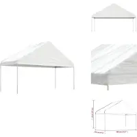 vidaXL Pavillon avec toit blanc 5,88x2,23x3,75 m Polyéthylène - Pavillons & Tentes de réception