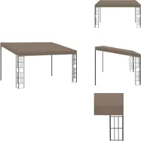 vidaXL Pavillon mural 4x3 m Taupe Tissu - Pavillons & Tentes de réception