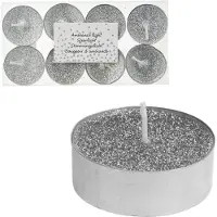 PerfectLED Autres marques Bougies à réchaud pailletées 8 pièces Argent