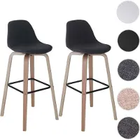 Generique 2x tabouret de bar Palmdale, chaise de comptoir avec dossier tissu, gris foncé