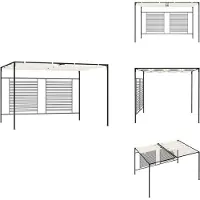 vidaXL Pavillon avec toit extensible 3x4x2,3 m Blanc crème 180 g/m² - Pavillons & Tentes de réception