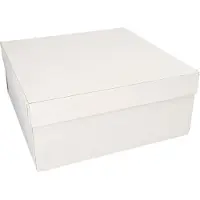 Papstar Carton à gâteaux avec couvercle, Contenant à usage unique, Blanc