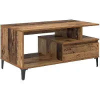 vidaXL Table basse avec tiroirs Vieux bois 90 x 49 x 45 cm Bois composite