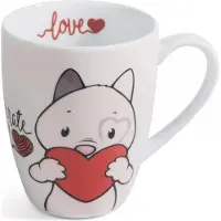 Nici Tasse chat Celebrate Love 310ml blanc, Tasse, Rouge, Blanc