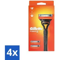 Gillette Lames de rasoir Fusion 5 – Design ergonomique – 2 lames de rechange – Pack économique – 4 pièces