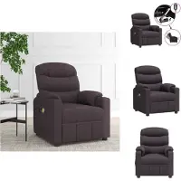 vidaXL Fauteuil de massage électrique Tissu brun foncé - Fauteuil de massage