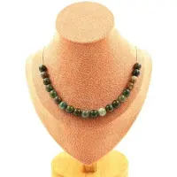 Bijoux Pierres et Minéraux. Collier 20 perles Agate Indienne 8 mm. Chaine en acier inoxydable Collier femmes, hommes. Taille personnalisab