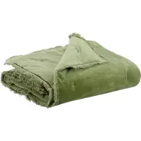 Vivaraise Plaid Uni En Coton Olive 135 X 200