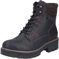 Rieker Bottes à lacets - Noir Similicuir : 36 : Taille normale : 36 Largeur : Normal