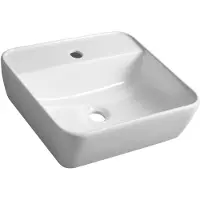 Hak Sapho Tuje - Lavabo pour plan de travail, 46x42 cm, sans trop-plein, ouverture pour mélangeur, blanc TU0217