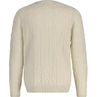 Gant pour homme. 8050213 Pull à col rond en laine de mouton blanche, tricoté avec des huit (S), Casuel