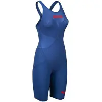 Arena Powerskin Carbon Glide Open Back Competition Swimsuit Bleu FR 40 Femme