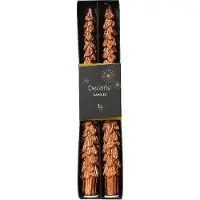 Décoris Bougie de table « Sapin de Noël » Coper, 25 cm, lot de 2