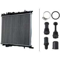 Hella Radiateur moteur Ailettes assemblées mécaniquement 380 - 544 mm pour e.a. PEUGEOT 307