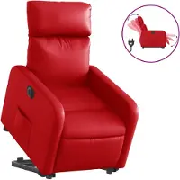 vidaXL Fauteuil relax releveur électrique rouge similicuir