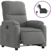 vidaXL Fauteuil relax Électrique Gris foncé Tissu microfibre