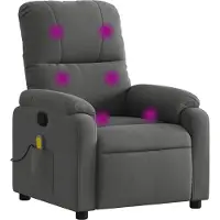 vidaXL Fauteuil de massage gris foncé tissu microfibre