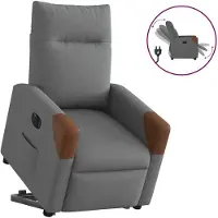 vidaXL Fauteuil relax avec releveur électrique Tissu gris foncé