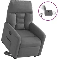 vidaXL Fauteuil relax Releveur électrique Gris foncé Tissu microfibre