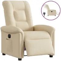 vidaXL Fauteuil relax électrique Crème Tissu