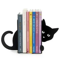 SmartaSaker Serre-livres en métal noir Animaux Chat