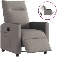 vidaXL Fauteuil relax électrique Tissu Taupe