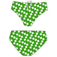 Turbo New Squares Swimming Brief Vert,Blanc S Homme