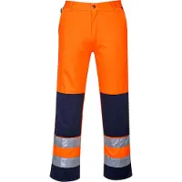 Portwest Pantalon Haute visibilité à genouillère Texo SEVILLE Orange / Marine XXL