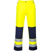 Portwest Pantalon Haute visibilité à genouillère Texo SEVILLE Jaune / Marine XXL