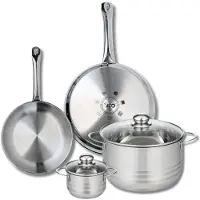 Elo Ensemble de 2 Poêles de cuisson 24 et 28 cm et 2 faitouts 12 et 24 cm Profi Brillant