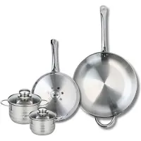 Elo Ensemble de 2 Poêles de cuisson 24 et 32 cm et 2 faitouts 12 et 14 cm Profi Brillant