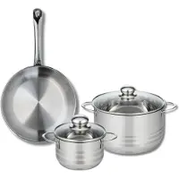 Elo Ensemble de 1 Poêle de cuisson 28 cm et 2 faitouts 16 et 24 cm Profi Brillant
