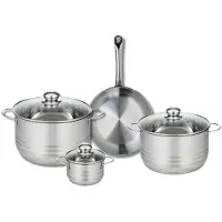 Elo Ensemble de 1 Poêle de cuisson 24 cm et 3 faitouts 12, 20 et 24 cm Profi Brillant