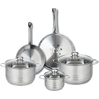 Elo Ensemble de 2 Poêles de cuisson 24 et 28 cm et 3 faitouts 14, 20 et 24 cm Profi Brillant