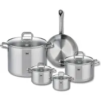 Elo Ensemble de 1 Poêle de cuisson 24 cm et 4 faitouts 12, 14, 20 et 26 cm Profi Citrin