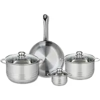 Elo Ensemble de 1 Poêle de cuisson 28 cm et 3 faitouts 12, 20 et 24 cm Profi Brillant