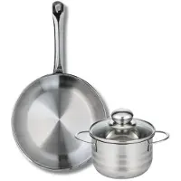 Elo Ensemble de 1 Poêle de cuisson 28 cm et 1 faitout 16 cm Profi Brillant