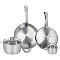 Elo Ensemble de 2 Poêles de cuisson 28 et 32 cm et 2 faitouts 12 et 20 cm Profi Brillant