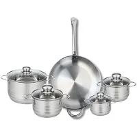 Elo Ensemble de 1 Poêle de cuisson 32 cm et 4 faitouts 12, 14, 16 et 20 cm Profi Brillant