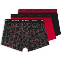 HUGO Design 10267989 Trunk Red Boxers 3 Units Multicolore S Homme